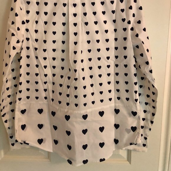 Joe Fresh cotton button down hearts shirt Sz XS/S - Picture 4 of 7